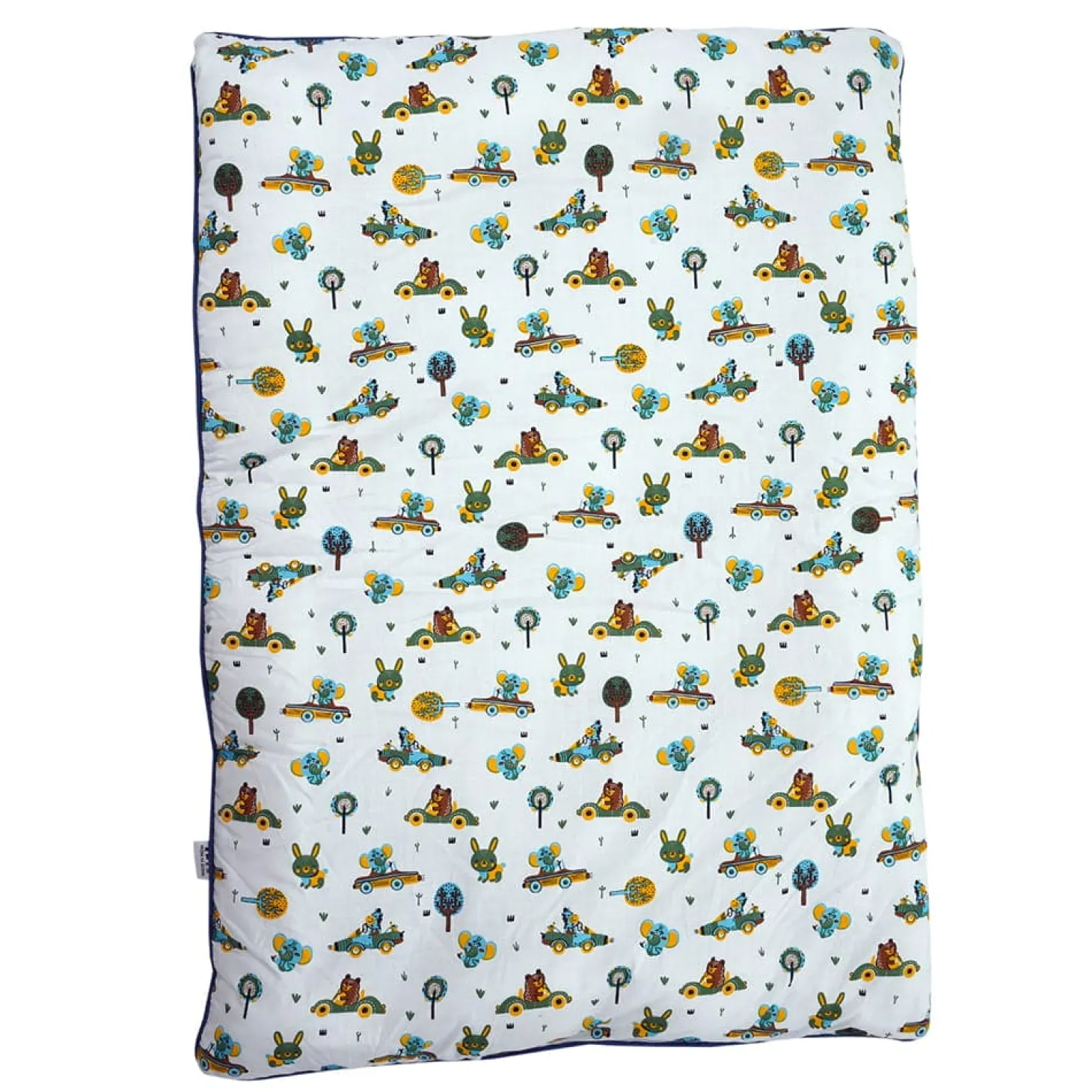 Baby Moo Animal Safari Soft Velvet U Pillow, 2 Side Bolsters Mattress Set - Yellow