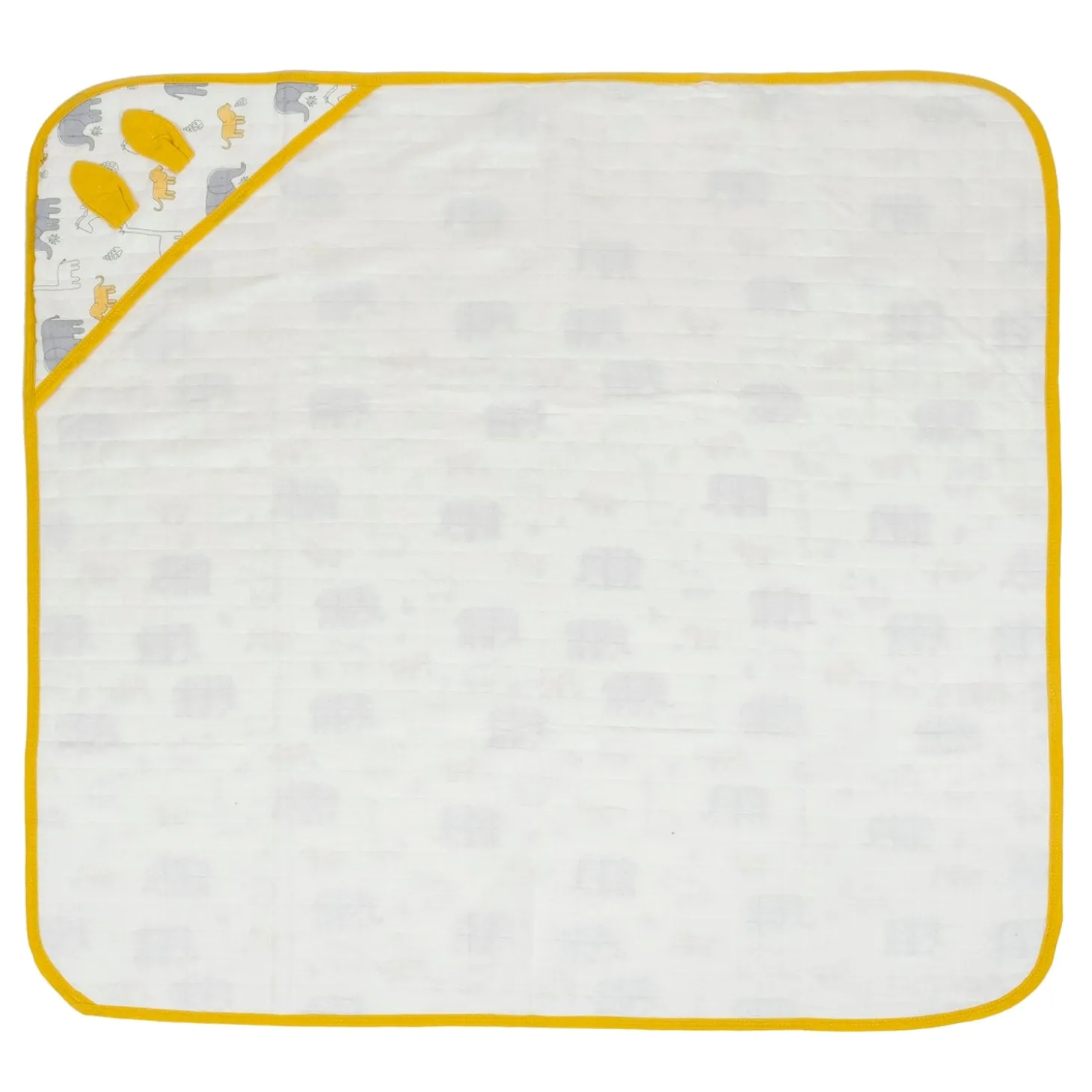 Baby Moo Animal Tale Soft Warm Hooded Wrapper - Mustard