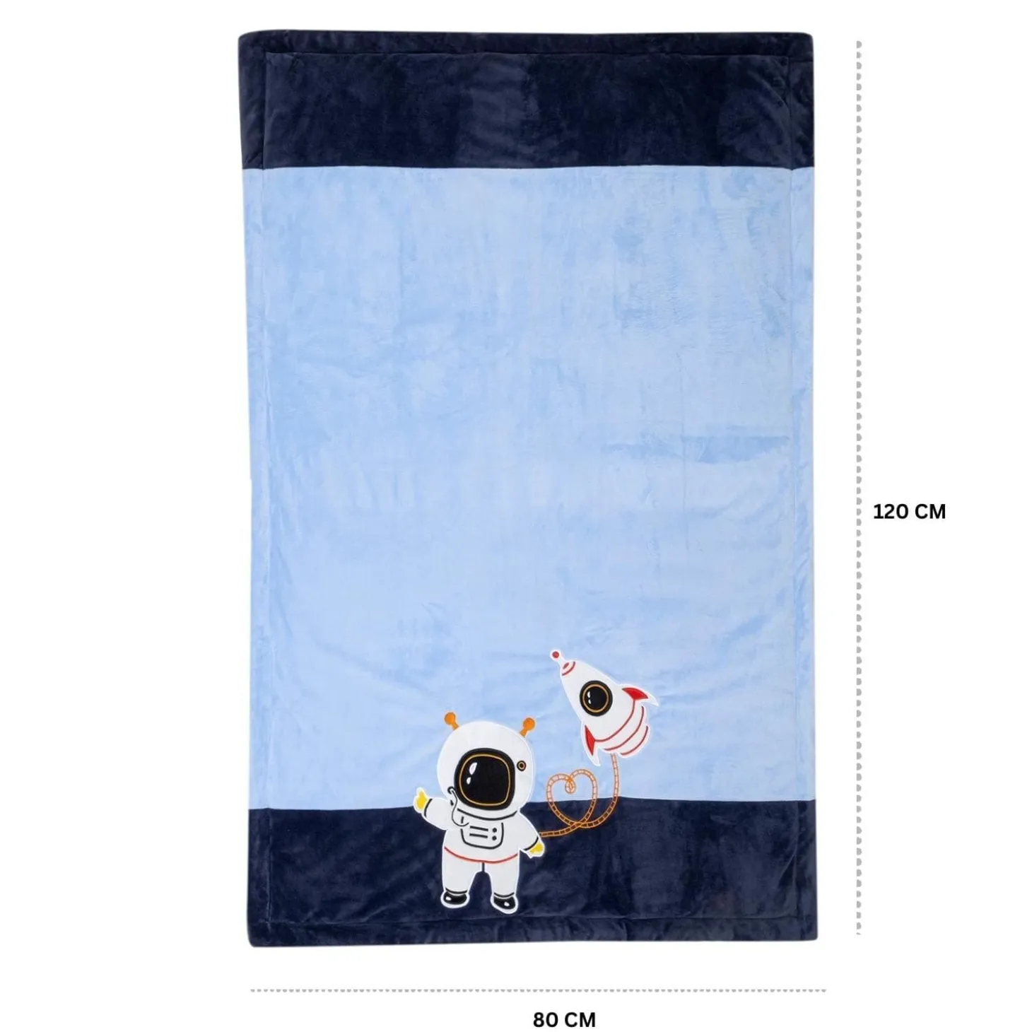 Baby Moo Astronaut Plush Cotton All Season Nursery Blanket - Blue