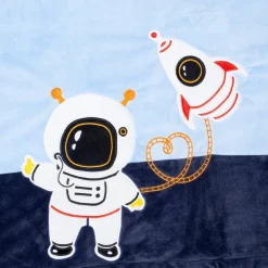 Baby Moo Astronaut Plush Cotton All Season Nursery Blanket - Blue