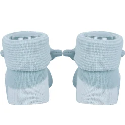 Baby Moo Bear 3D Rattle Anti-Skid Socks Booties Pack of 3 - Blue, Yellow