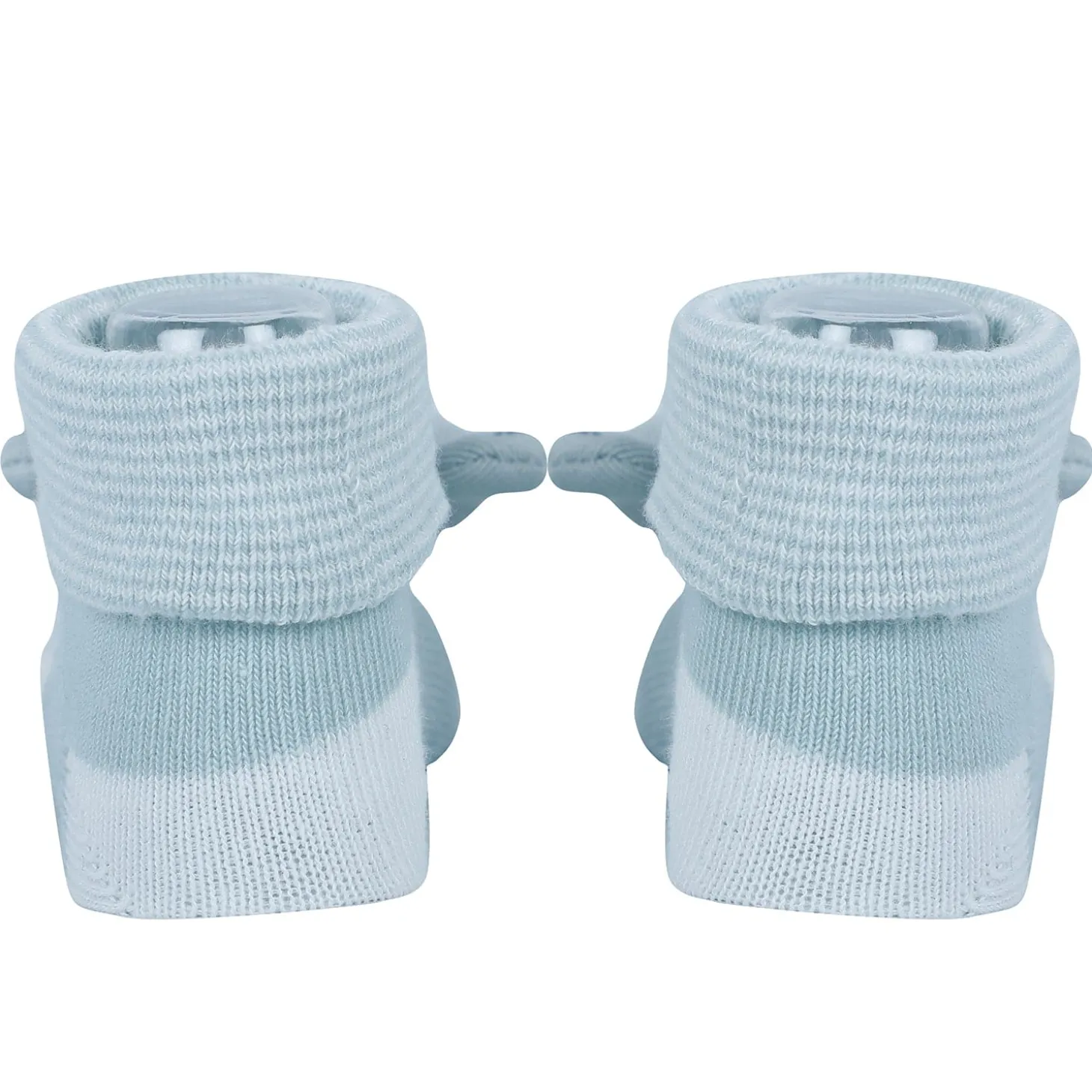 Baby Moo Bear 3D Rattle Anti-Skid Socks Booties Pack of 3 - Blue, Yellow