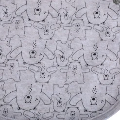Baby Moo Bear Hug Cotton 2 Pack Buttoned Feeding Bibs - Grey