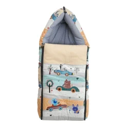 Baby Moo Bear in Car Premium Carry Nest Velvet With Hosiery Lining Sleeping Bag - Yellow
