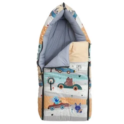 Baby Moo Bear in Car Premium Carry Nest Velvet With Hosiery Lining Sleeping Bag - Yellow