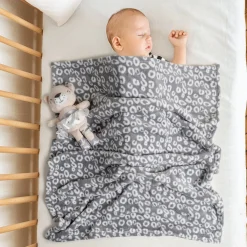 Baby Moo Bear Snuggle Buddy Soft Rattle and Plush Blanket Gift Toy Blanket - Grey