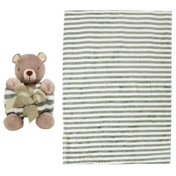 Baby Moo Bear Snuggle Buddy Soft Rattle and Plush Blanket Gift Toy Blanket - Brown