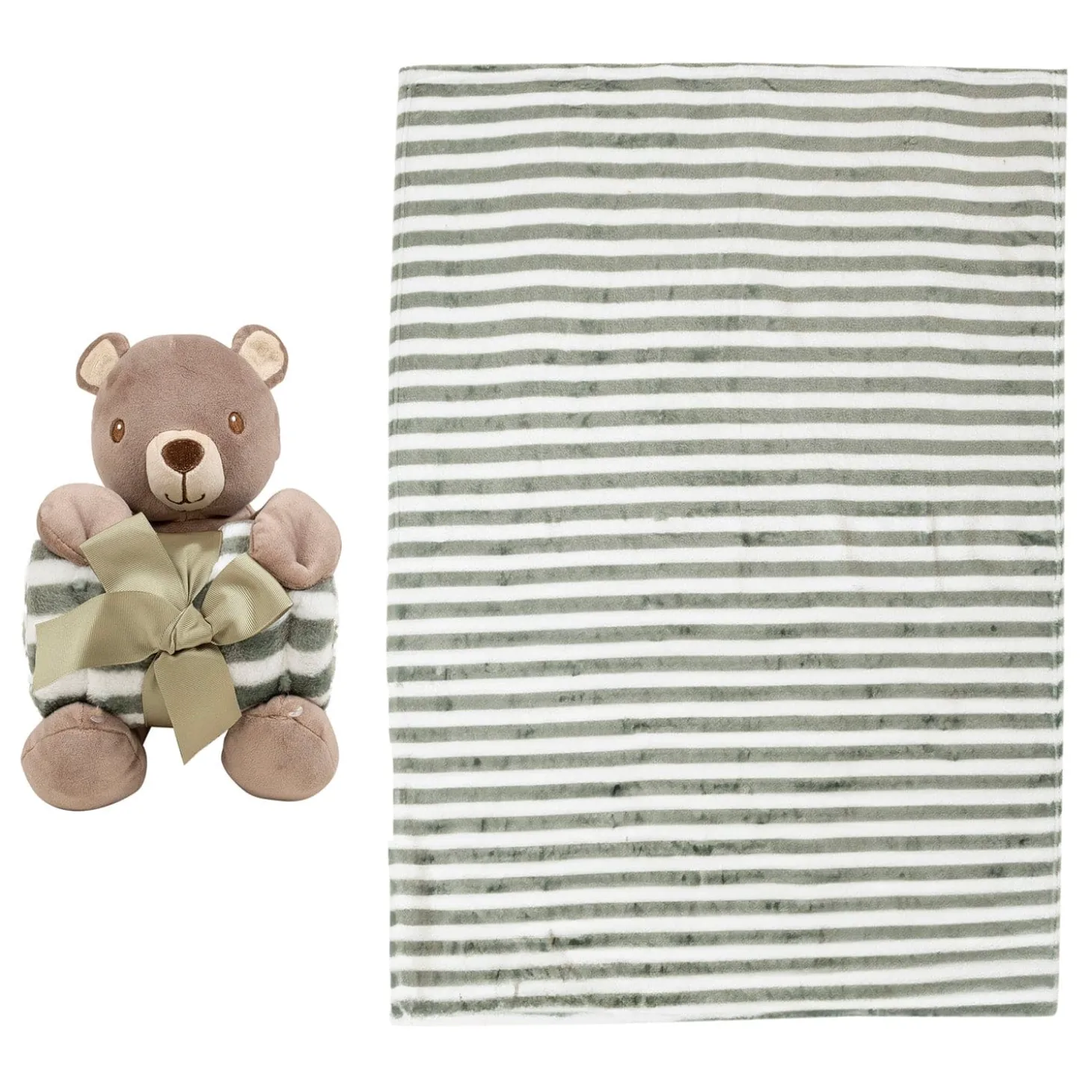 Baby Moo Bear Snuggle Buddy Soft Rattle and Plush Blanket Gift Toy Blanket - Brown