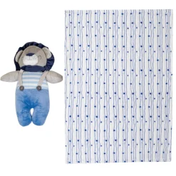 Baby Moo Bear Snuggle Buddy Soft Rattle and Plush Blanket Gift Toy Blanket - Blue