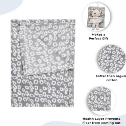 Baby Moo Bear Snuggle Buddy Soft Rattle and Plush Blanket Gift Toy Blanket - Grey