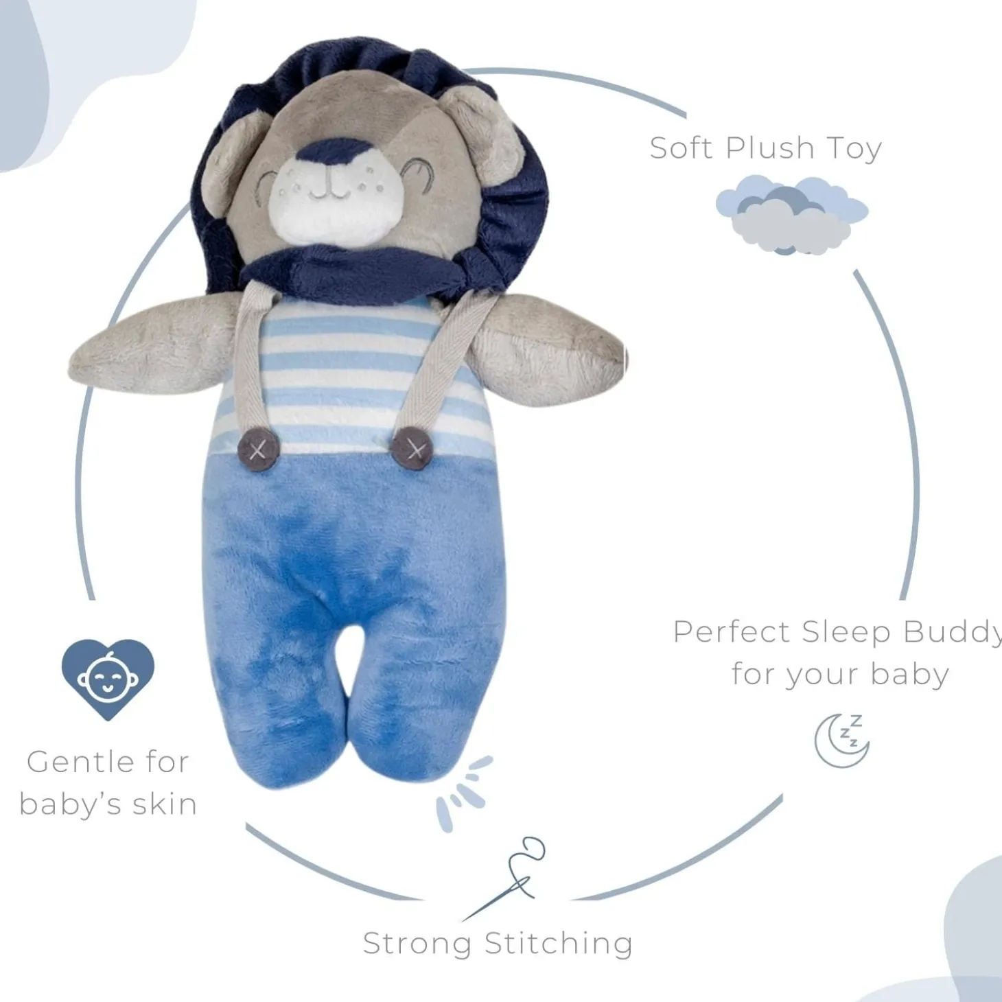 Baby Moo Bear Snuggle Buddy Soft Rattle and Plush Blanket Gift Toy Blanket - Blue