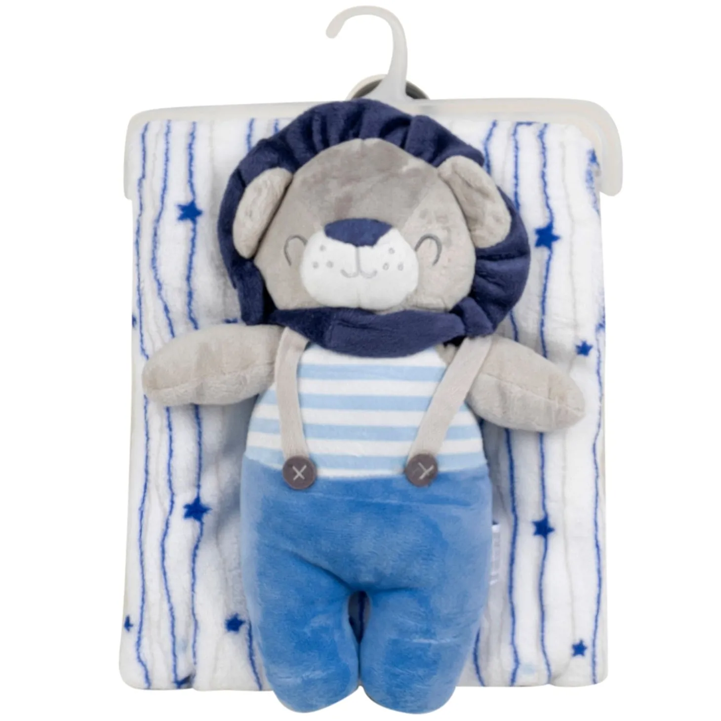 Baby Moo Bear Snuggle Buddy Soft Rattle and Plush Blanket Gift Toy Blanket - Blue