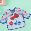 Baby Moo Beep Beep Car Long Sleeves Waterproof Wear Me Bib - Blue