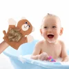 Baby Moo BFF Bear Bath Time Fun Hand Puppet Loofah Bath Glove - Brown