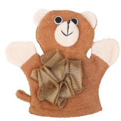 Baby Moo BFF Bear Bath Time Fun Hand Puppet Loofah Bath Glove - Brown