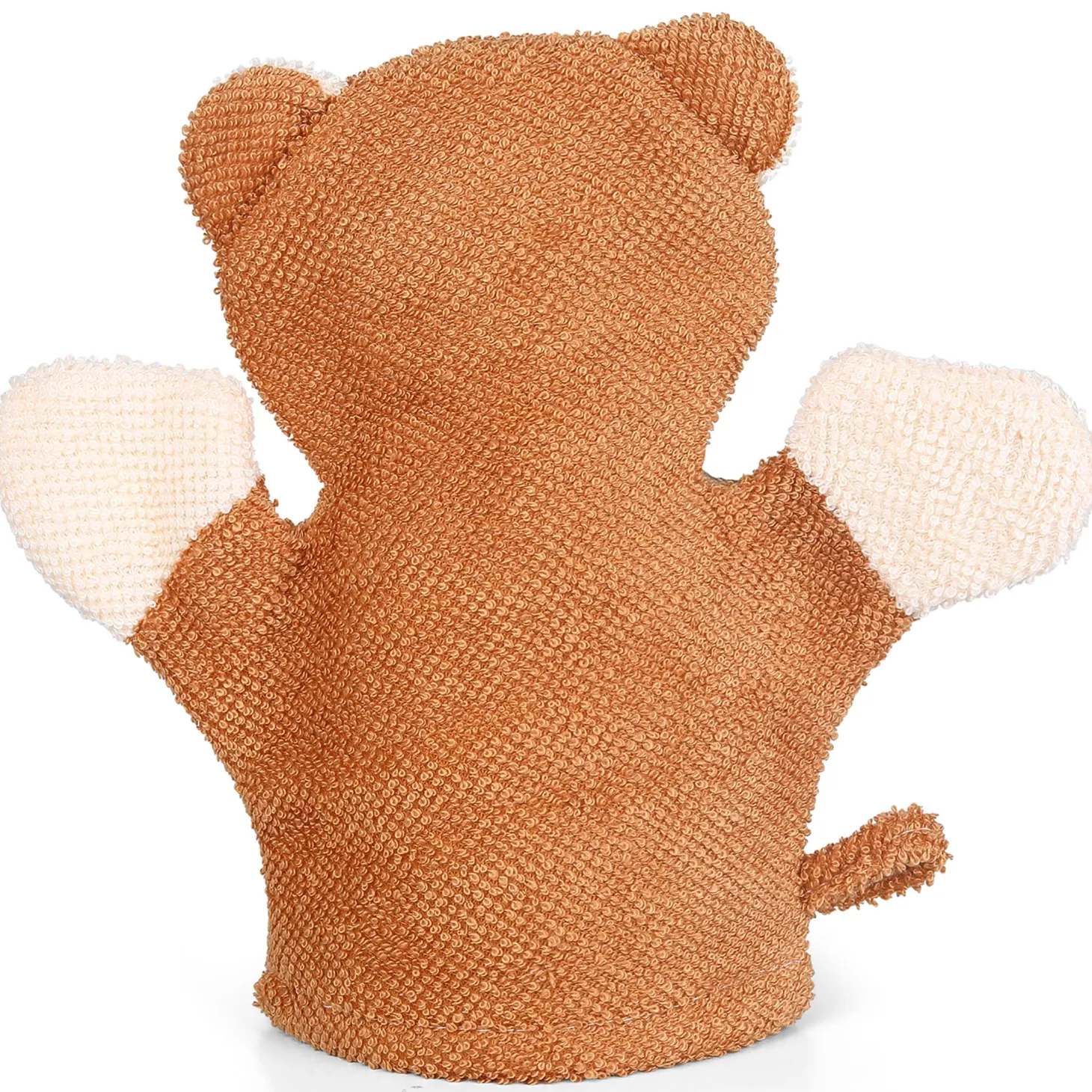 Baby Moo BFF Bear Bath Time Fun Hand Puppet Loofah Bath Glove - Brown