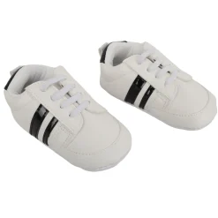 Baby Moo Black Stripes On White Sneakers