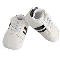 Baby Moo Black Stripes On White Sneakers