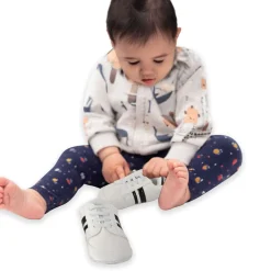Baby Moo Black Stripes On White Sneakers