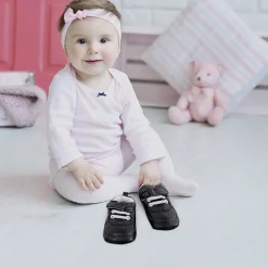 Baby Moo Black Velcro Booties