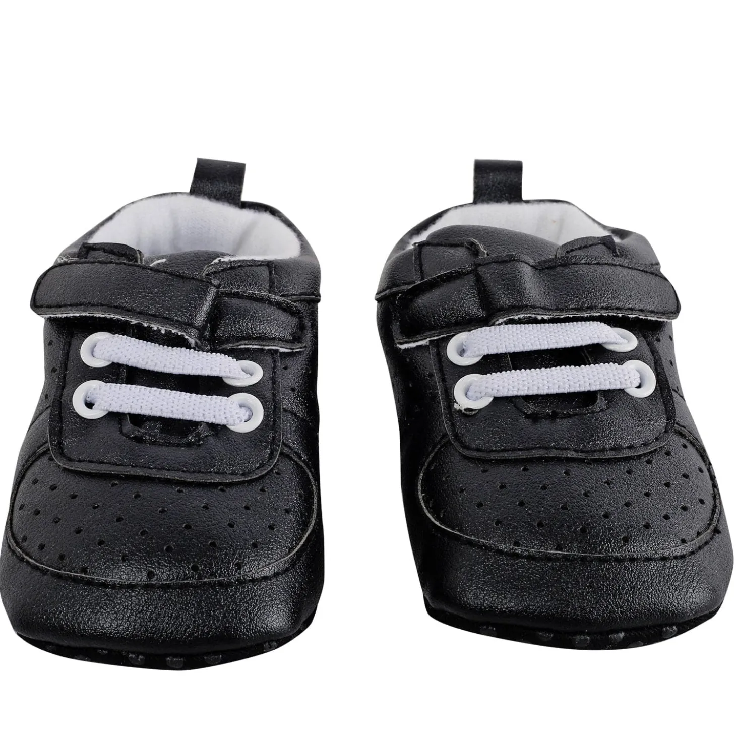 Baby Moo Black Velcro Booties