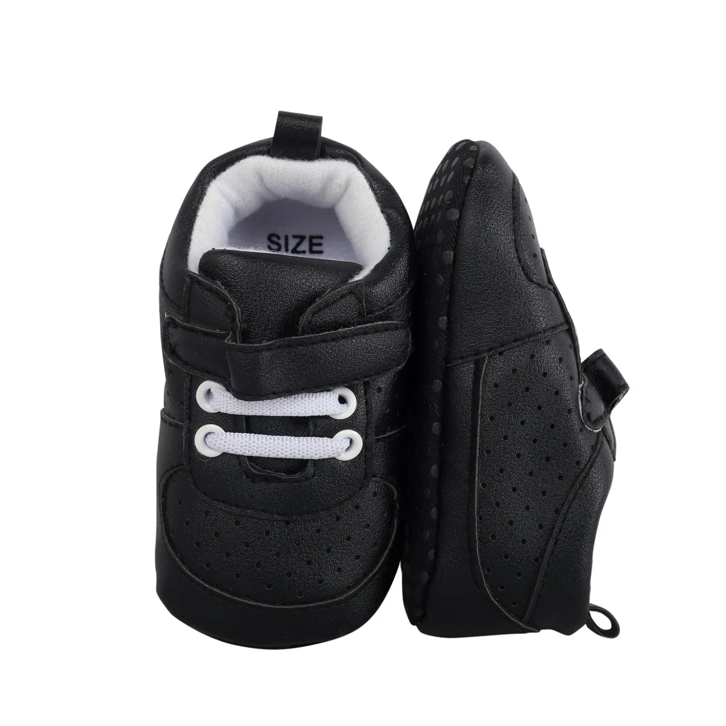 Baby Moo Black Velcro Booties