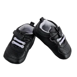 Baby Moo Black Velcro Booties