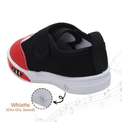 Baby Moo Blissful Bear Velcro Strap Anti-Skid Chu Chu Sound Sneakers - Black