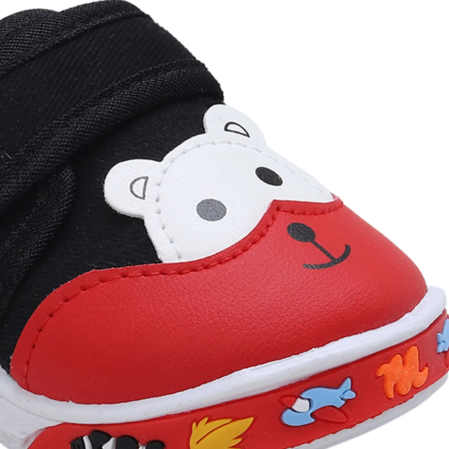 Baby Moo Blissful Bear Velcro Strap Anti-Skid Chu Chu Sound Sneakers - Black