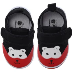 Baby Moo Blissful Bear Velcro Strap Anti-Skid Chu Chu Sound Sneakers - Black