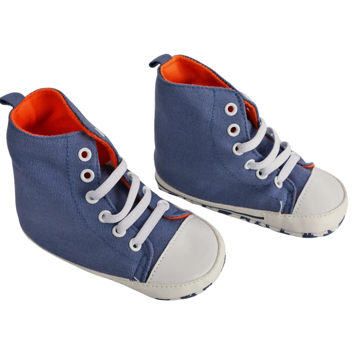 Baby Moo Blue High Top Booties