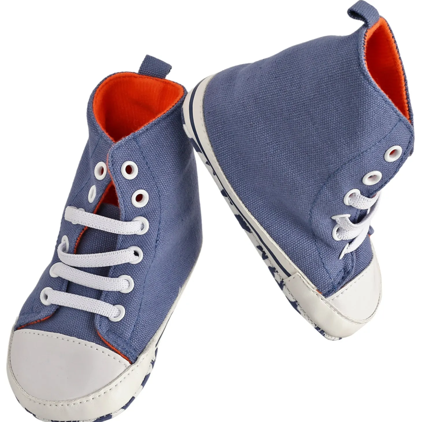 Baby Moo Blue High Top Booties