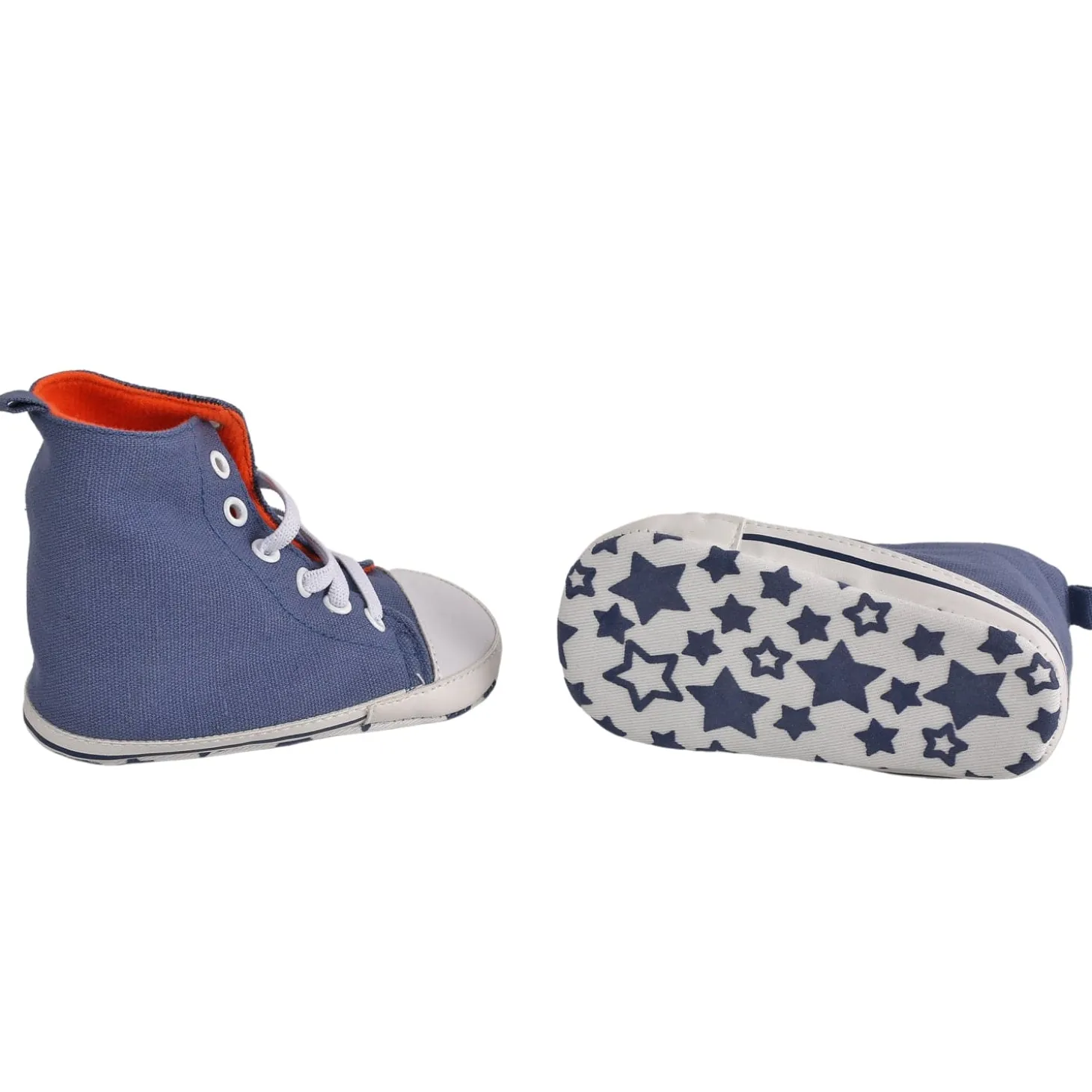 Baby Moo Blue High Top Booties