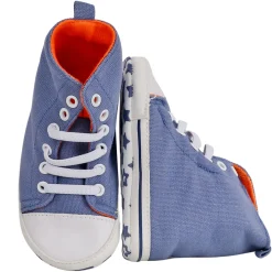 Baby Moo Blue High Top Booties