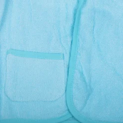 Baby Moo Blushing Cow Embroidered Half Sleeves Bathrobe - Turquoise
