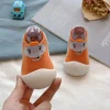 Baby Moo Blushing Elephant Rubber Comfortable Sole Slip-On Sock Shoes - Orange