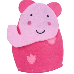 Baby Moo Blushing Elephant Bath Time Fun Hand Puppet Loofah Bath Glove - Pink