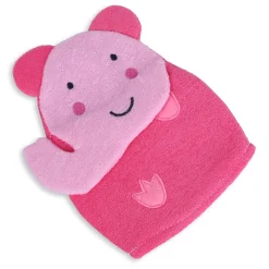 Baby Moo Blushing Elephant Bath Time Fun Hand Puppet Loofah Bath Glove - Pink