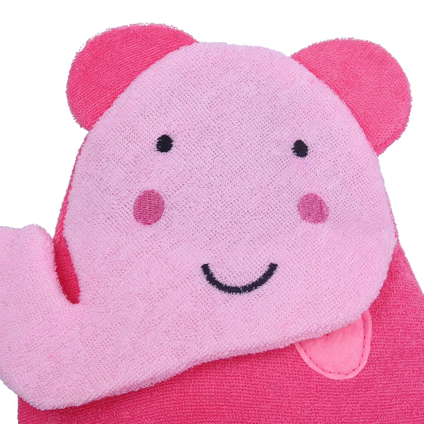 Baby Moo Blushing Elephant Bath Time Fun Hand Puppet Loofah Bath Glove - Pink