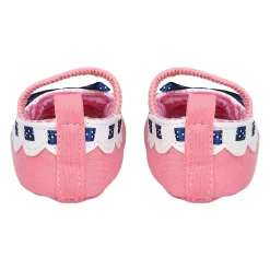 Baby Moo Bow Knot Mary Jane Elastic Strap Anti-Skid Ballerina Booties - Peach