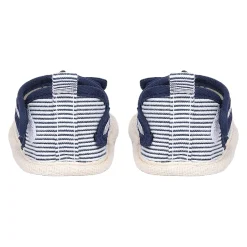Baby Moo Bow Nautical Striped Velcro Straps Anti-Skid Sandals - Blue