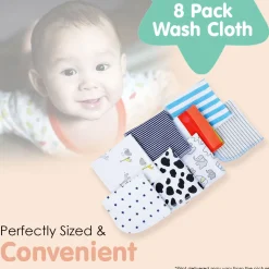 Baby Moo Boys Theme Cotton 20 x 20 cm Soft Hosiery Wash Cloth - Multicolour