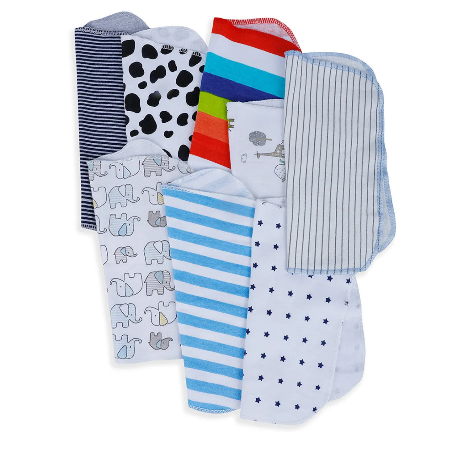 Baby Moo Boys Theme Cotton 20 x 20 cm Soft Hosiery Wash Cloth - Multicolour