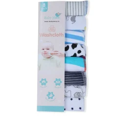 Baby Moo Boys Theme Cotton 20 x 20 cm Soft Hosiery Wash Cloth - Multicolour