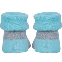Baby Moo Bunny And Cow 3D Rattle Anti-Skid Socks Booties Pack of 2 - Green, Grey