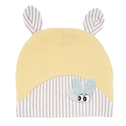 Baby Moo Busy Bee All Season Stretchable Hosiery Warm 3D Beanie Cap - Mustard