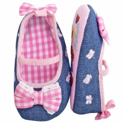 Baby Moo Butterfly Bow Pink And Blue Booties