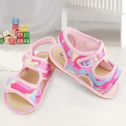 Baby Moo Camouflage Print Pink Open Toe Sandals