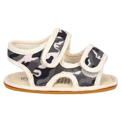 Baby Moo Camouflage Print Anti-Skid Velcro Floater Sandals - Beige, Military