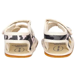 Baby Moo Camouflage Print Anti-Skid Velcro Floater Sandals - Beige, Military